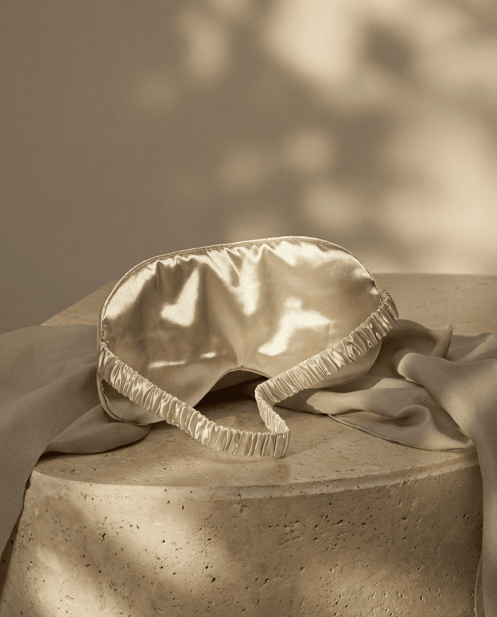 Neutral cream silk eye mask from Calm Edition gift box - restful alternative to flowers Ireland
