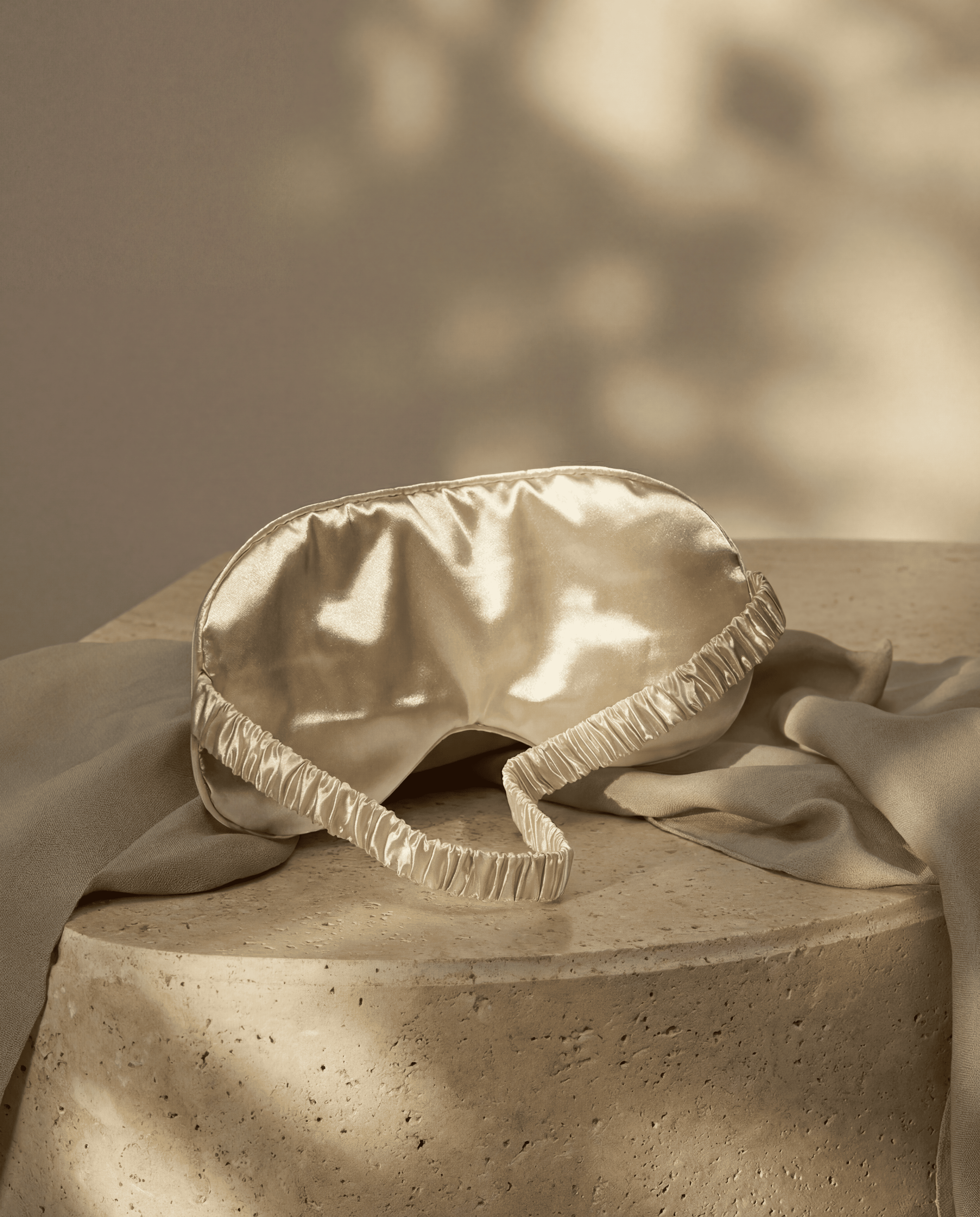 Neutral cream silk eye mask from Calm Edition gift box - restful alternative to flowers Ireland