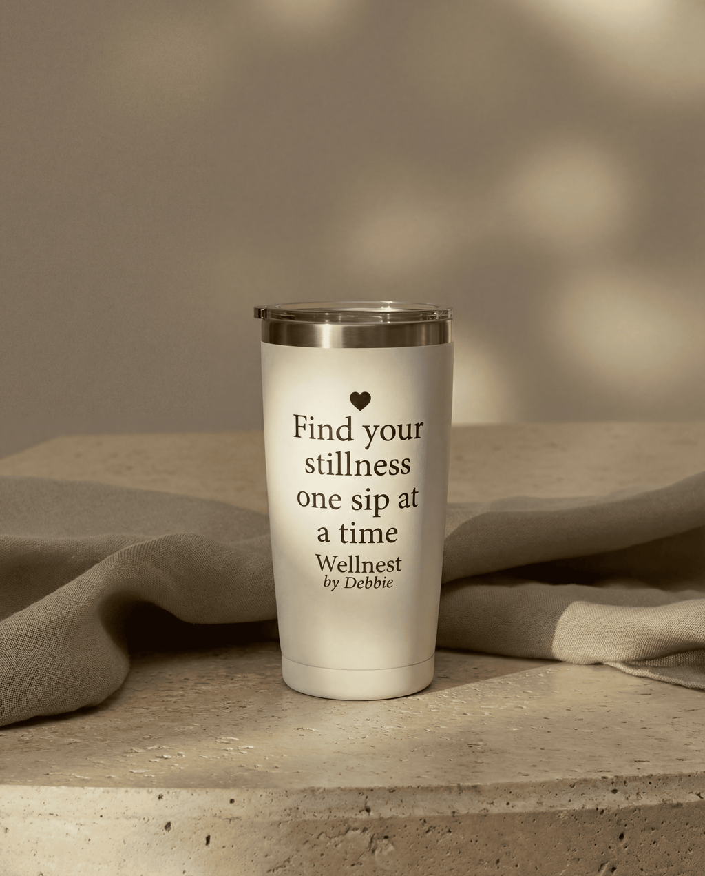 Thermal tumbler cup from wellness gift box - practical alternative to flowers Ireland