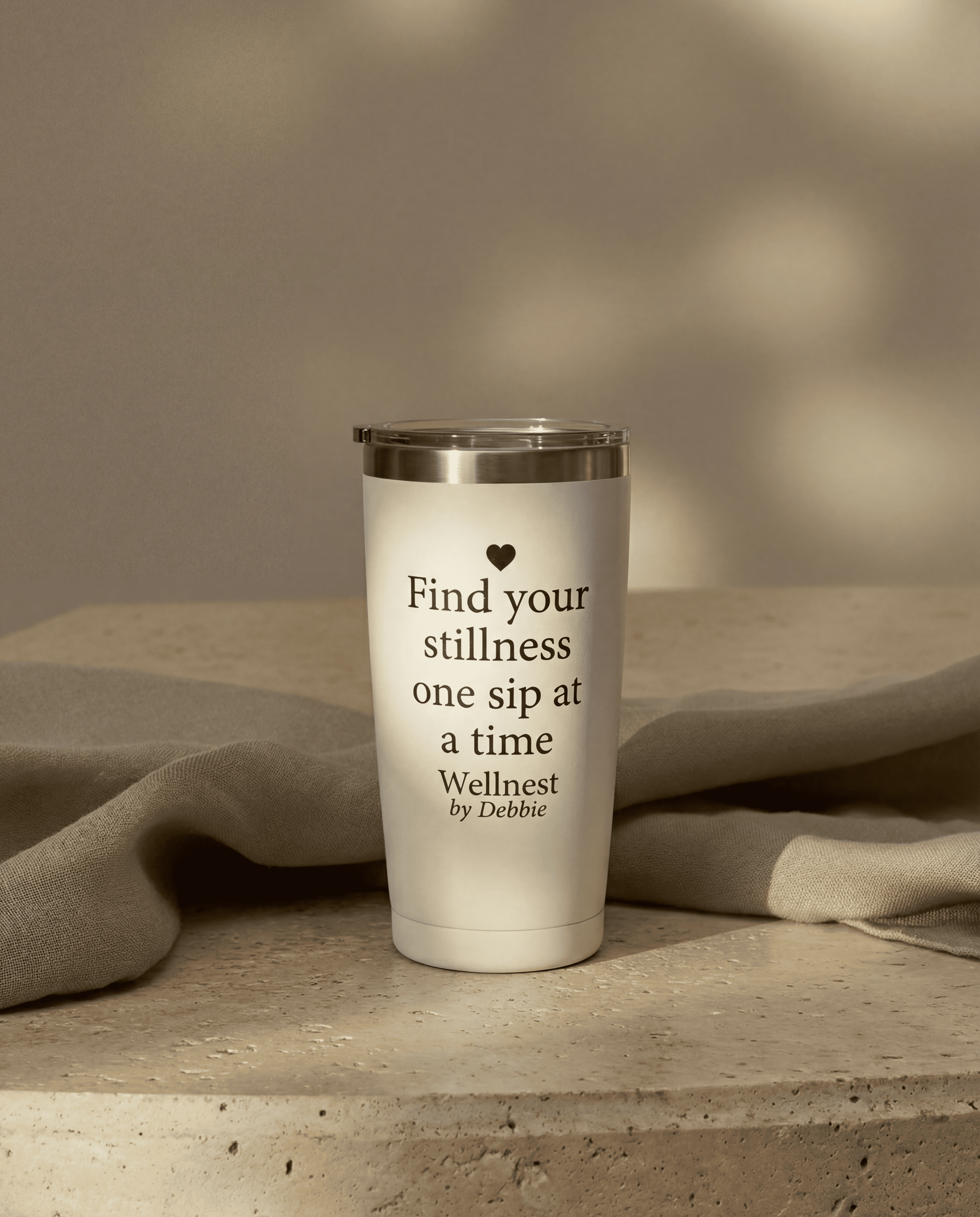 Thermal tumbler cup from wellness gift box - practical alternative to flowers Ireland